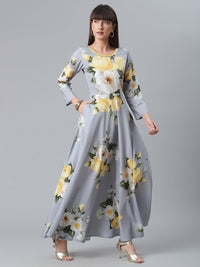 Thumbnail for Ahalyaa Rayon Grey Digital Print Kurta With Dupatta Set