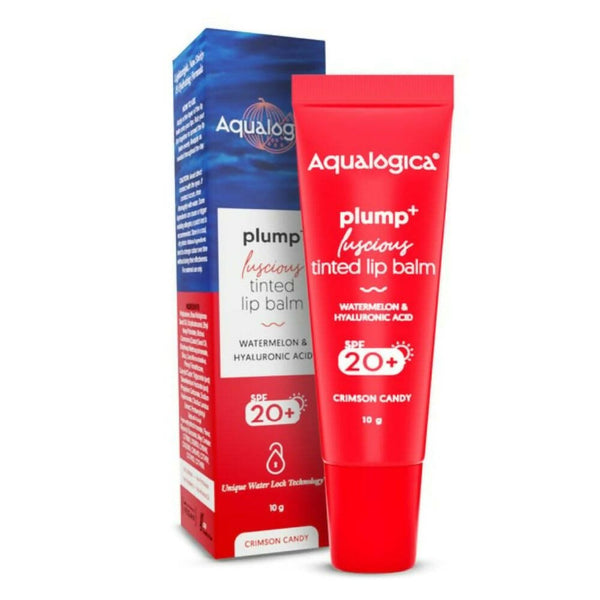 Aqualogica Crimson Candy Plump+ Luscious Tinted Lip Balm with Watermelon and Hyaluronic Acid - Distacart