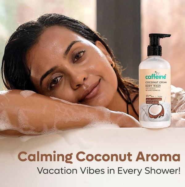 mCaffeine Coconut Cream Body Wash - Mildy Cleanses & Moisturizes - Distacart