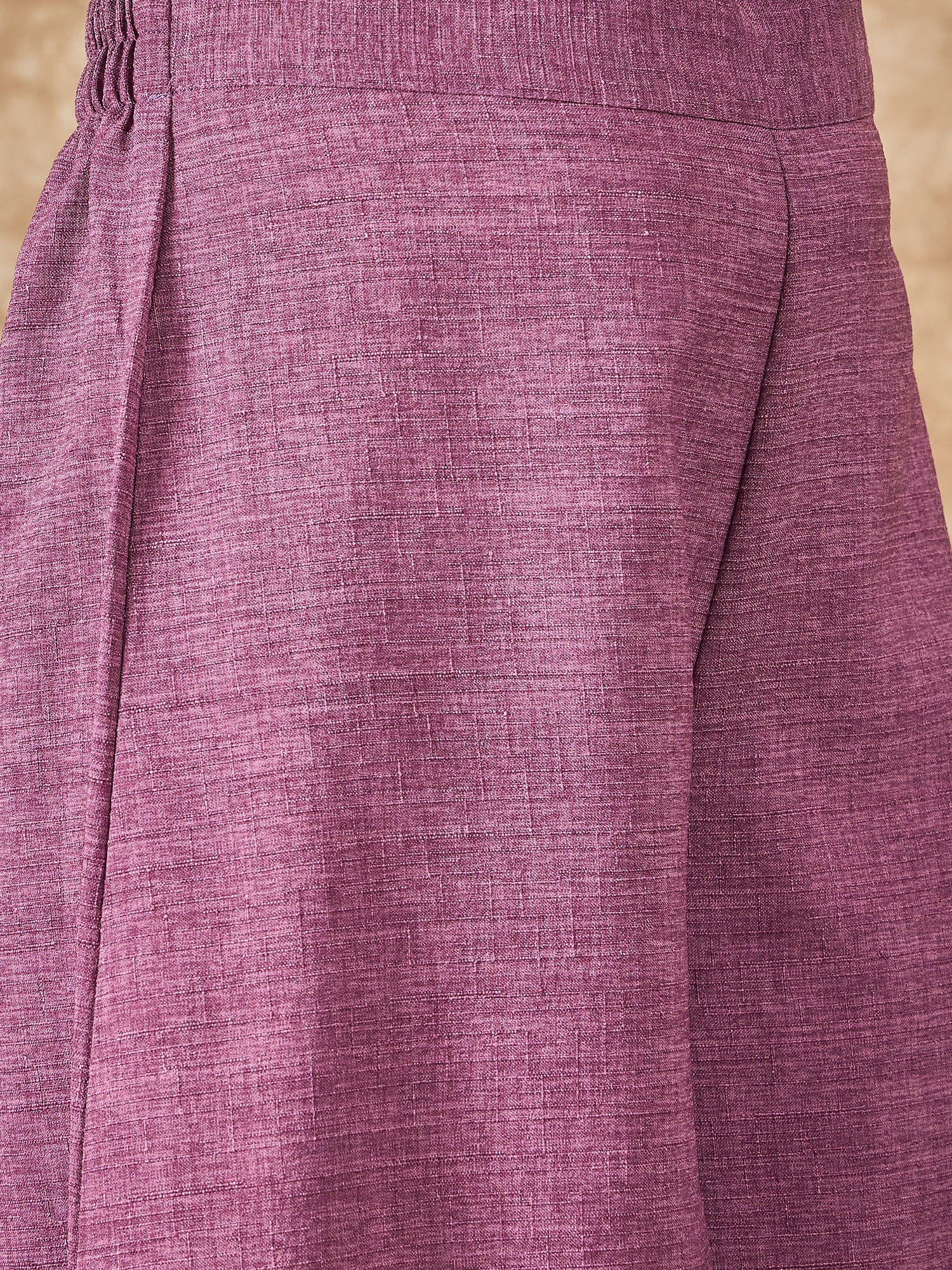 InWeave Dusty Mauve Side Asymmetric Kurta Set - Distacart