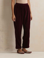 Thumbnail for trueBrowns Purple Velvet Kurta Co-ord Set - Distacart