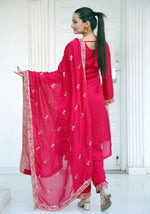 Thumbnail for Yash Enterprise Pink Vichitra Silk Party Wear Embroidery Suit Set