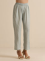 Thumbnail for trueBrowns Grey Bandhani Printed Silk Kaftan Co-Ord Set - Distacart