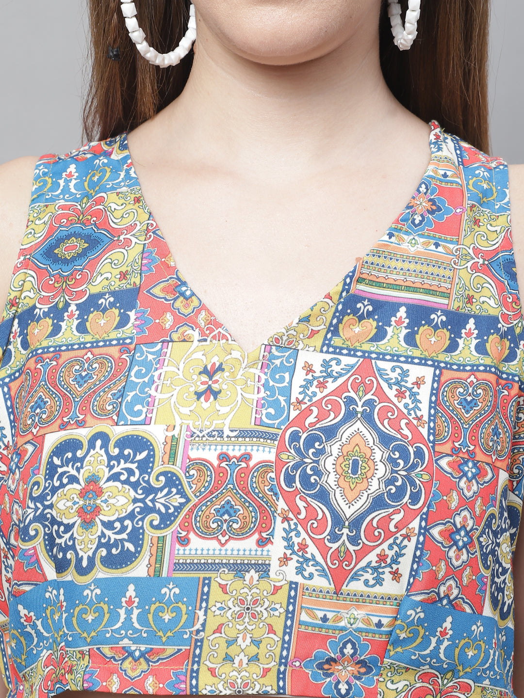 Jainish Women's WoDigital Printed Crop Top and Jacket Set - Multi - Distacart