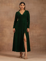 Thumbnail for trueBrowns Green Velvet Dress - Distacart