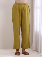 Thumbnail for trueBrowns Avacado Green Dobby Flared Slit Kurta Pant Set - Distacart