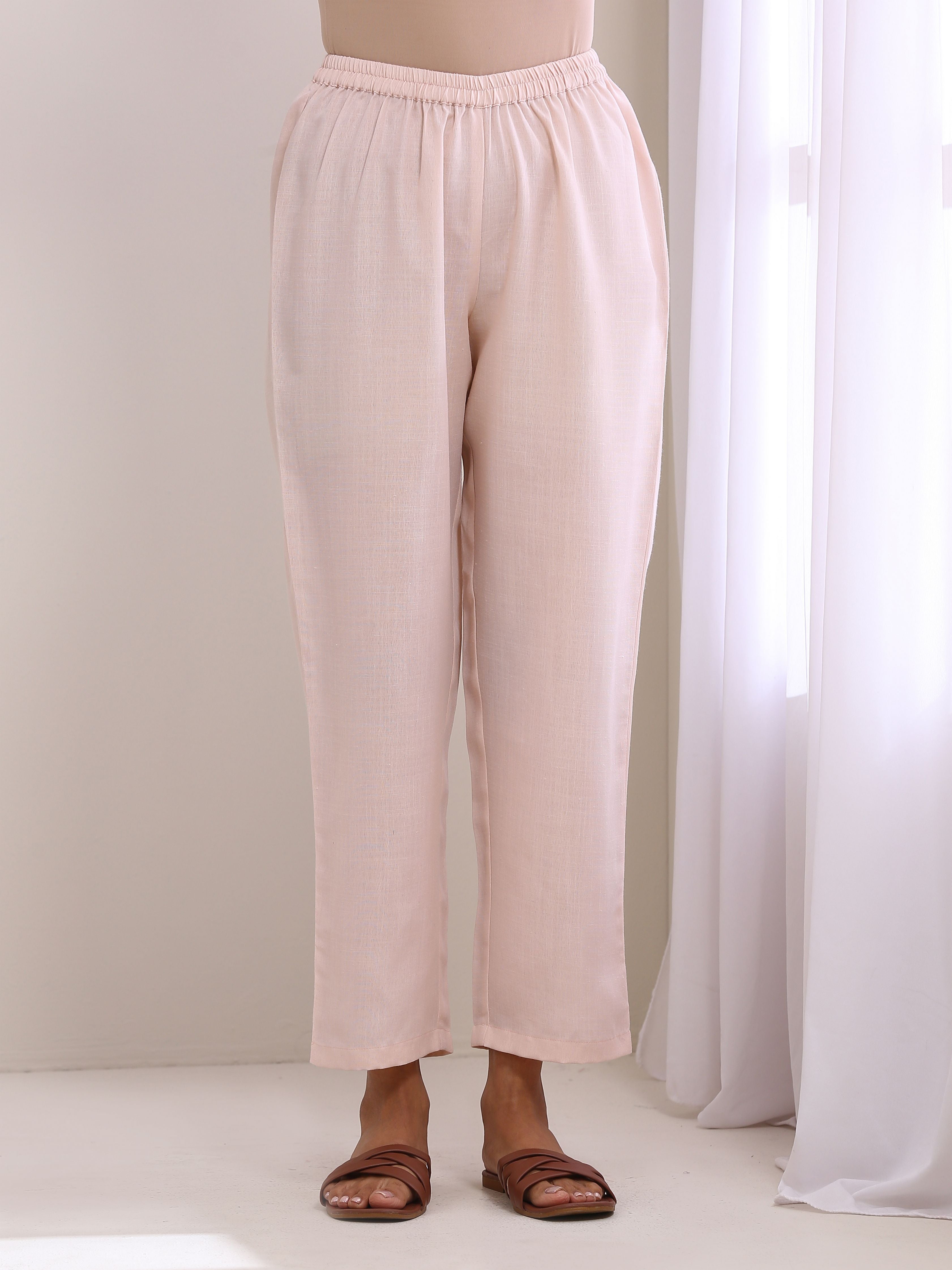 trueBrowns Pink Slub Relaxed Fit Co-Ord Set - Distacart