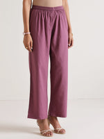 Thumbnail for trueBrowns Orchid Overlap Pleat Kurta Pant Set - Distacart