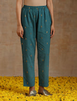 Thumbnail for trueBrowns Deep Sea Gold Cotton Flared Co-Ord Set - Distacart