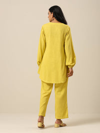 Thumbnail for trueBrowns Lime Slub Textured Short Co-Ord Set - Distacart