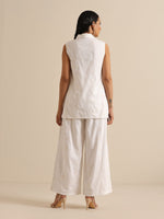 Thumbnail for trueBrowns White Pineapple Sleeveless Jacket Pant Set - Distacart