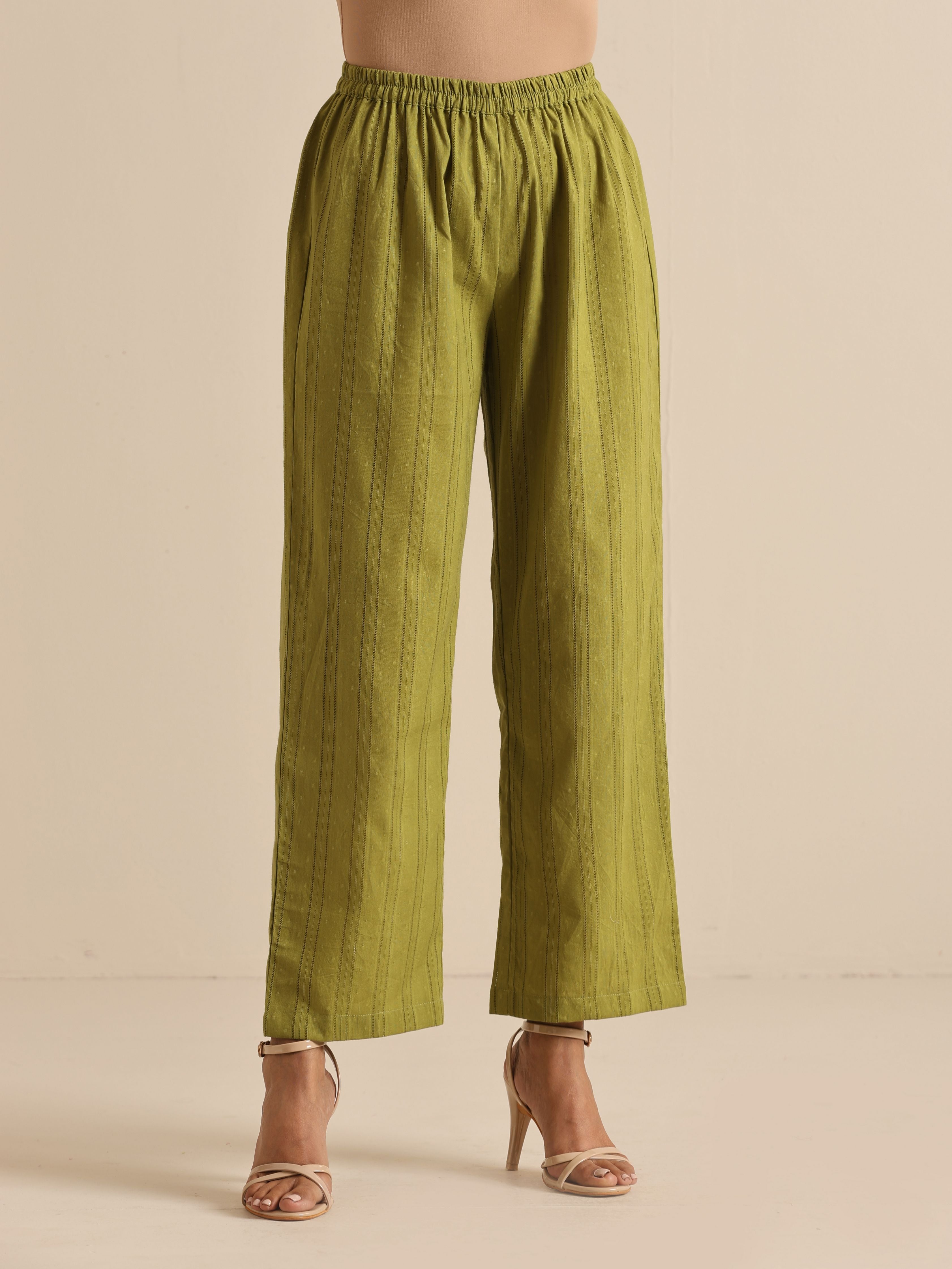 trueBrowns Green Dobby Sleeveless Co-Ord Set - Distacart