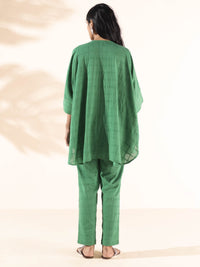 Thumbnail for trueBrowns Green Cotton Dobby Oversized Co-ord Set - Distacart