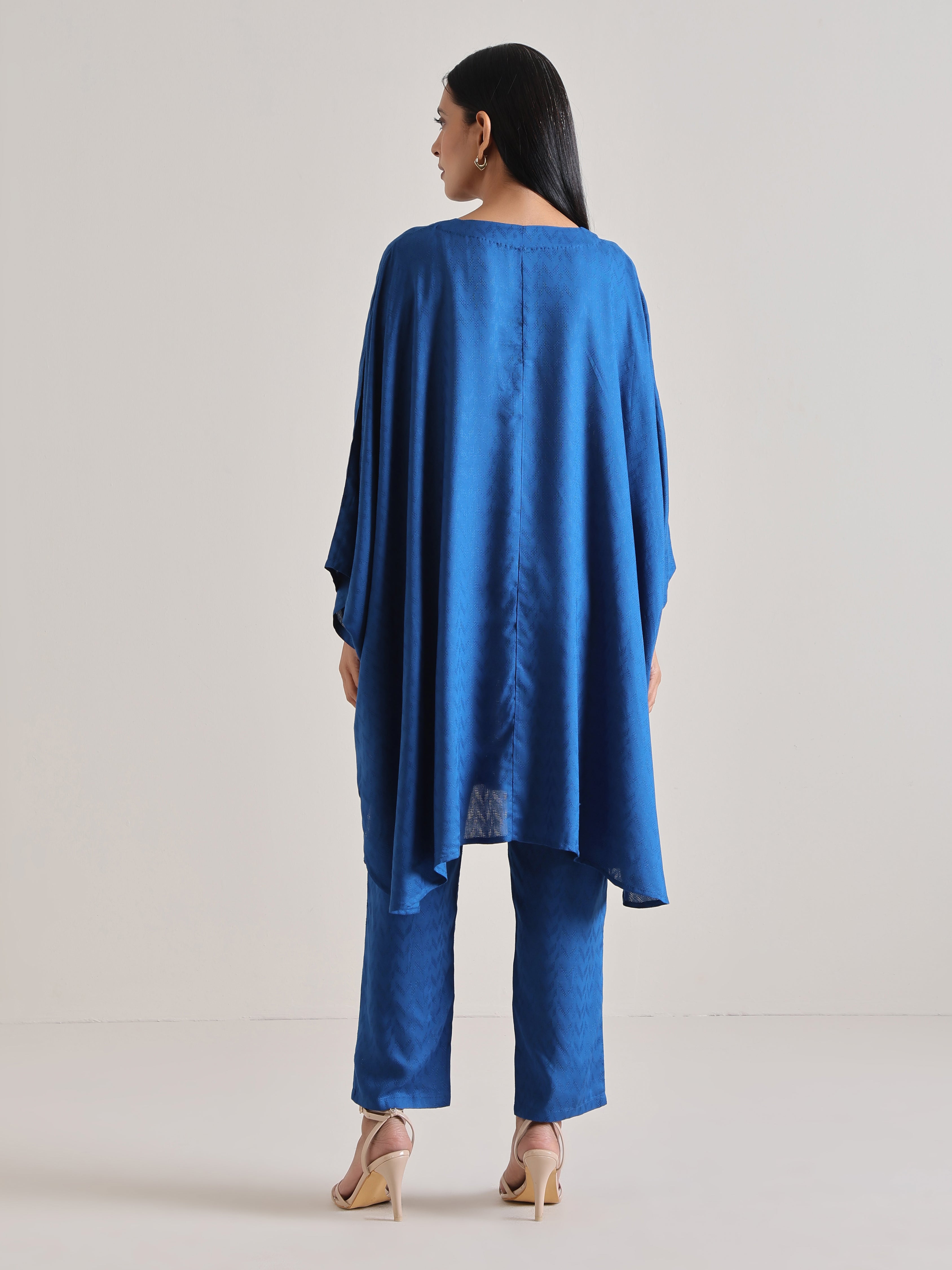 trueBrowns Ink Blue Oversized Round Co-Ord Set - Distacart