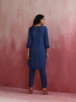 Thumbnail for trueBrowns Blue Modal High Low Kurta Co-ord Set - Distacart