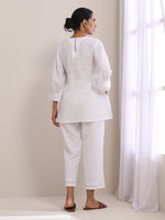 Thumbnail for trueBrowns White Dobby Baggy Sleeve Co-Ord Set - Distacart