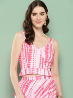 Thumbnail for Ahalyaa Printed Ethnic Crop Top with Skirt - Distacart