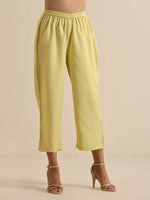 Thumbnail for trueBrowns Spark Green Slub High Slit Kurta Pant Set - Distacart