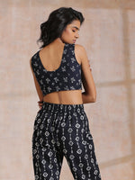 Thumbnail for trueBrowns Black White Geometric Print Cotton Pant Suit Set - Distacart