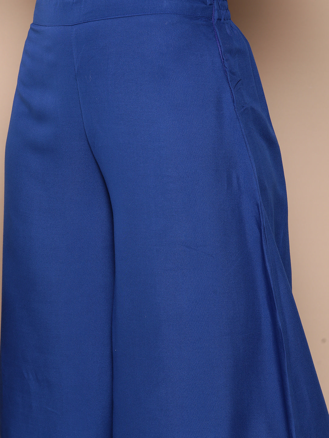 InWeave Ink Blue Strappy Set With Mauve Print Floral Cape - Distacart