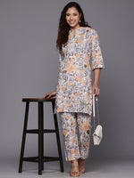 Thumbnail for Varanga Women Purple Floral Printed Co-Ord Set - Distacart