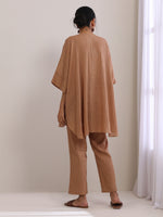 Thumbnail for trueBrowns Beige Dobby Boxy Fit High-Low Co-Ord Set - Distacart