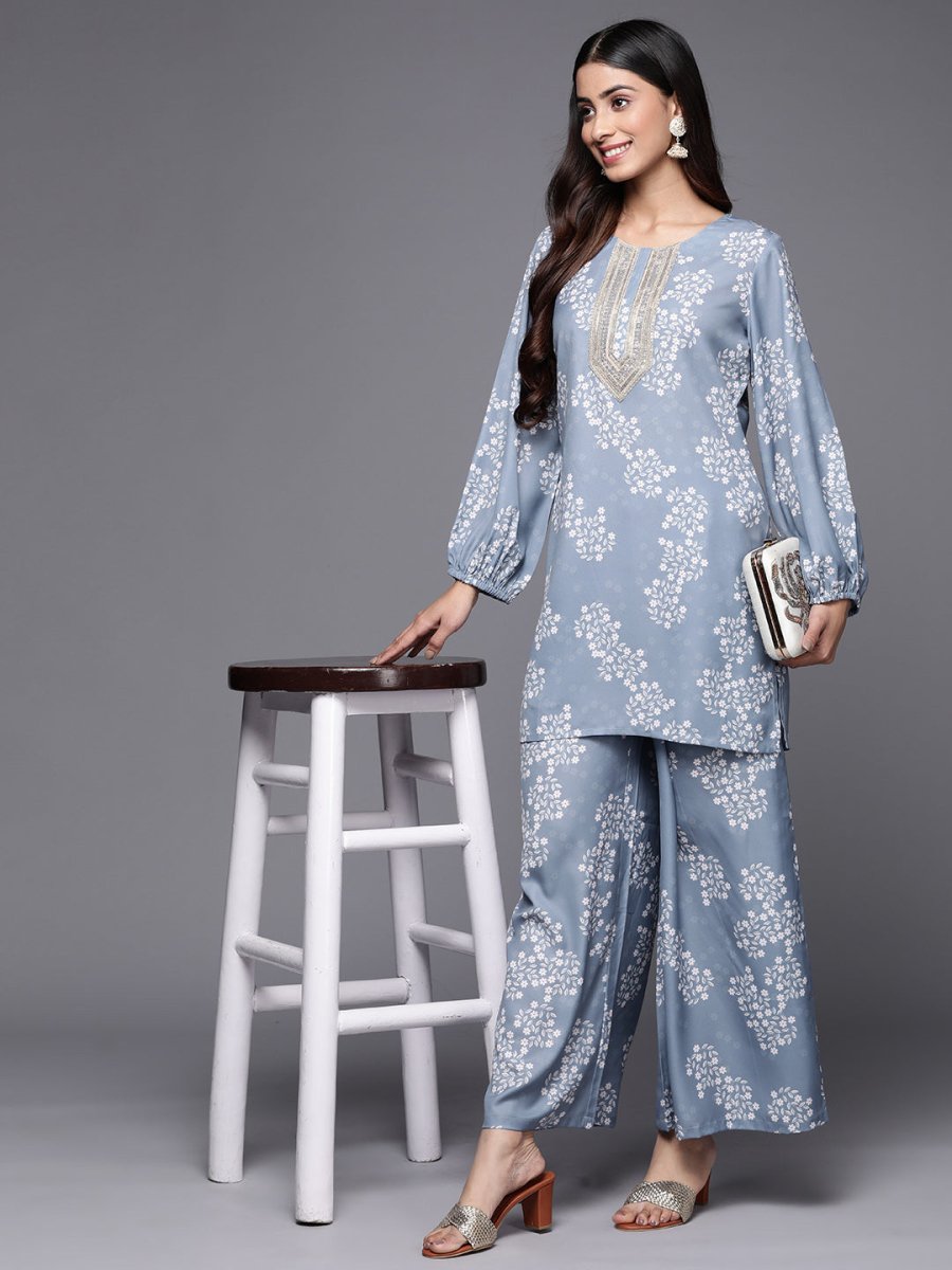 Ahalyaa Women Embroidered Floral Printed Co-ords - Distacart