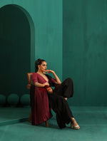 Thumbnail for trueBrowns Maroon Silk Gota Blouse - Distacart