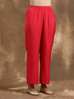 Thumbnail for trueBrowns Purple Zig-Zag Printed Silk Kurta Pant Set - Distacart