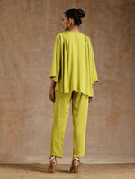 Thumbnail for trueBrowns Lime Modal Satin Shoulder Pleat Co-Ord Set - Distacart