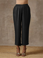 Thumbnail for trueBrowns Black Solid Textured Co-Ord Set - Distacart