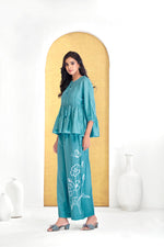 Thumbnail for BulBul Nira Iceblue Co-Ord Set