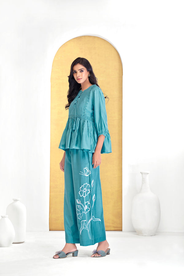 BulBul Nira Iceblue Co-Ord Set