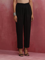 Thumbnail for trueBrowns Black V Neck Kurta Co-ord Set - Distacart