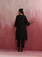 Thumbnail for trueBrowns Black Cotton Dobby Kurta Co-ord set - Distacart