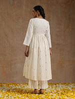 Thumbnail for trueBrowns Ivory Gold Cotton Kalidar Kurta Set - Distacart