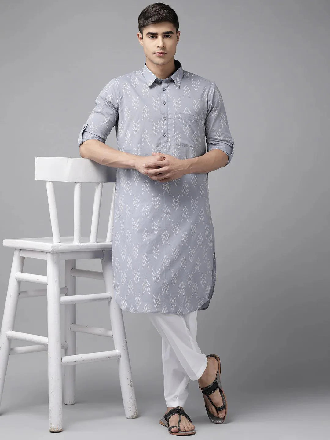 Fabmade Pure Cotton Pathani Kurta Pyjama For The Modern Man - Distacart