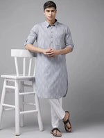 Thumbnail for Fabmade Pure Cotton Pathani Kurta Pyjama For The Modern Man - Distacart