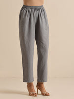 Thumbnail for trueBrowns Steel Blue Khadi Relaxed Co-Ord Set - Distacart