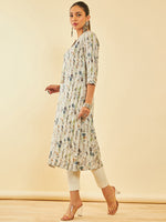 Thumbnail for Soch Floral Printed Thread Work Straight Kurta - Distacart