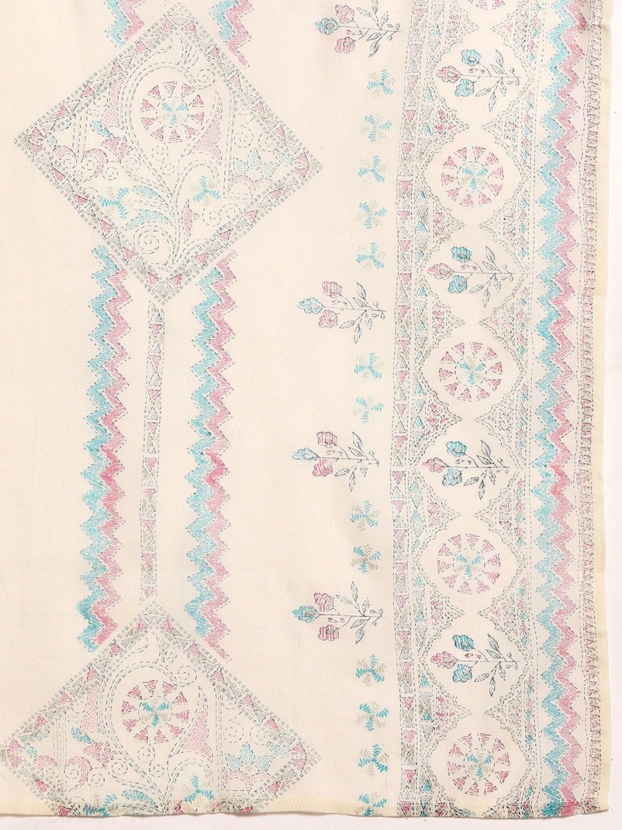 Anouk Women Floral Khari Printed Pure Cotton Kurta With Trousers & Dupatta - Distacart