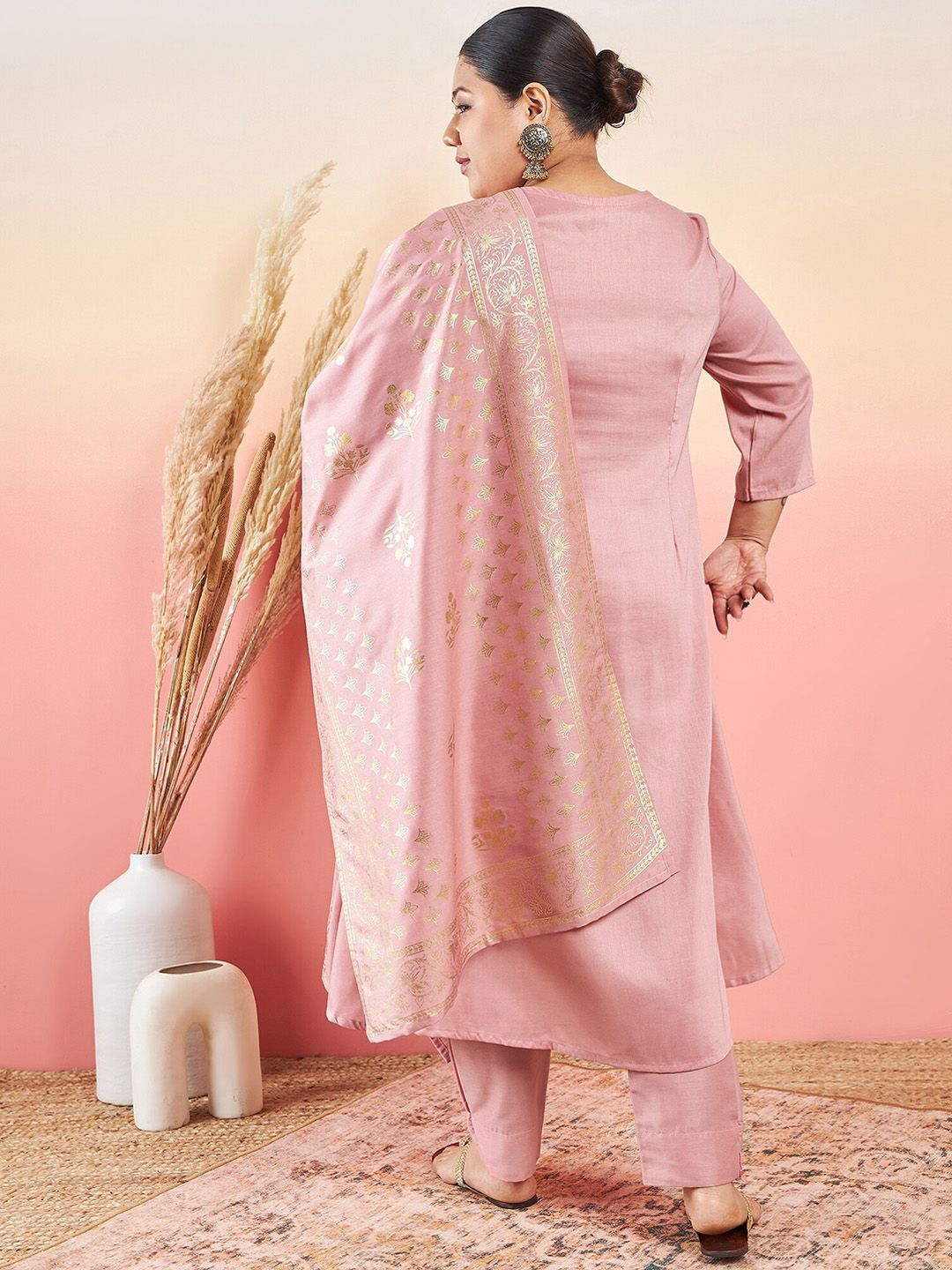 Sztori Floral Printed Keyhole Neck Straight Kurta With Trouser & Dupatta - Distacart