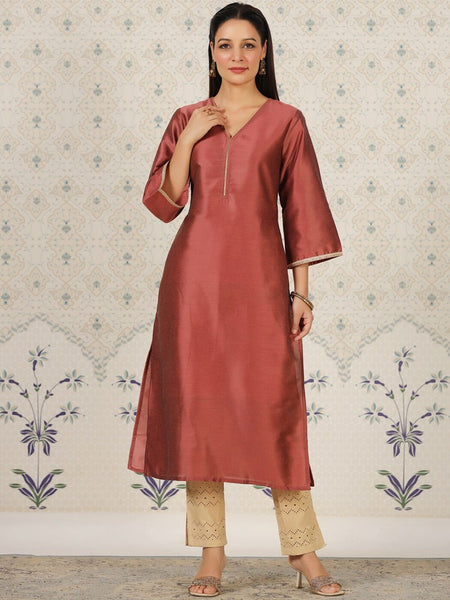 Ode by House of Pataudi Flared Sleeves Straight Kurta - Distacart