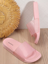 Thumbnail for DressBerry Women Pink Embellished Sliders