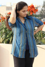 Thumbnail for Blue Sambalpuri Unisex Shirt 2