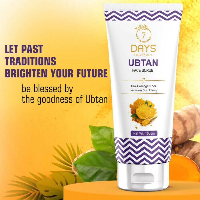 7 Days Ubtan Face Scrub with Turmeric & Walnut - Distacart
