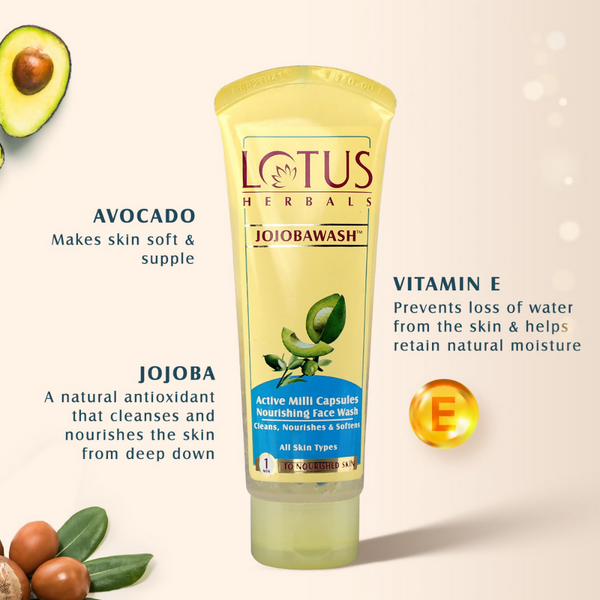 Lotus Herbals Jojobawash Active Milli Capsules Nourishing Face Wash - Distacart