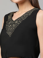 Thumbnail for Ahalyaa Women Black Crepe Printed Top Palazzo Set - Distacart