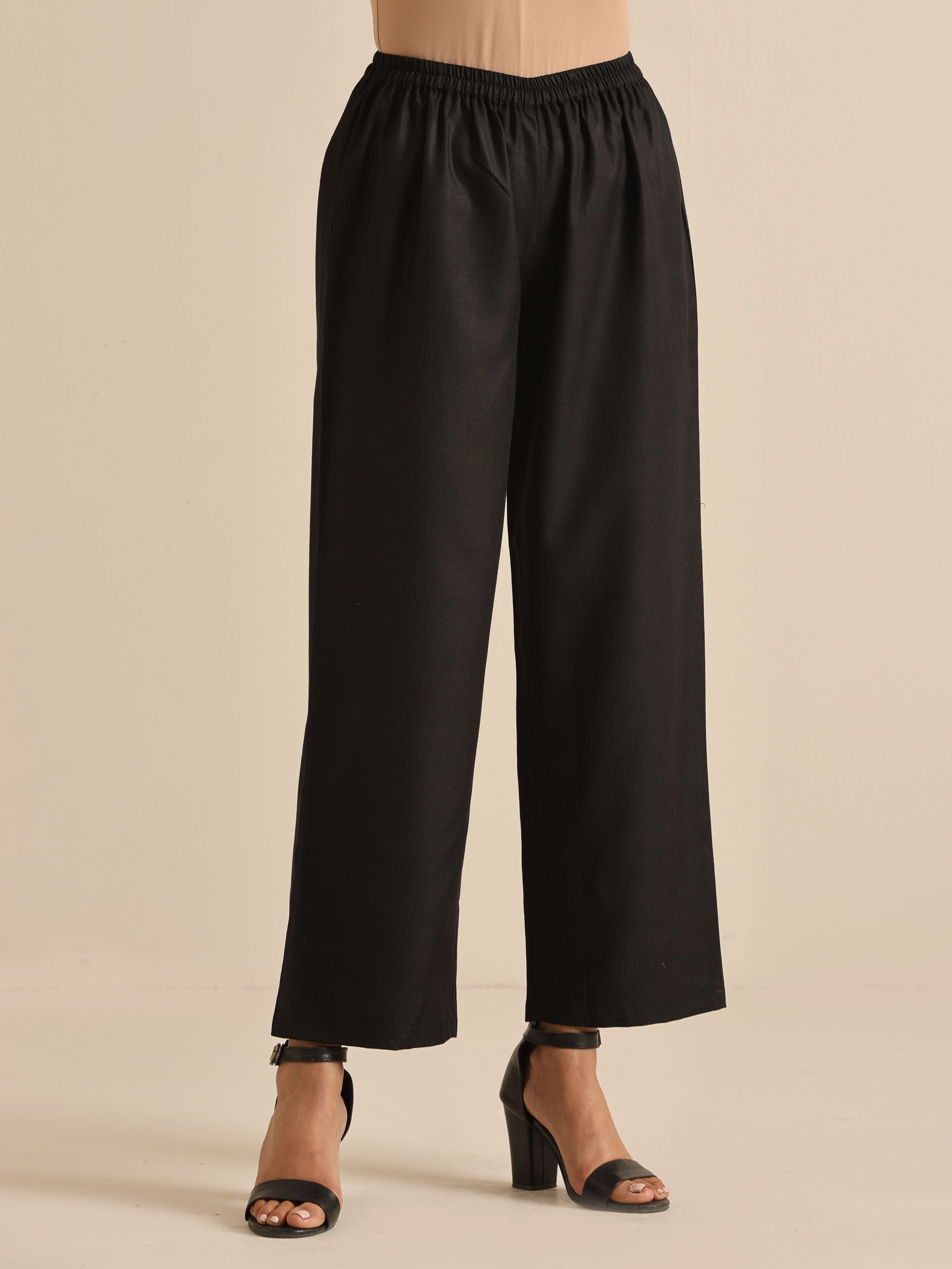 trueBrowns Black Slub Relaxed Placket Co-Ord Set - Distacart