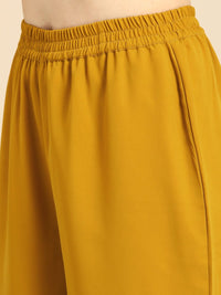 Thumbnail for Anouk Women Mustard Yellow Ethnic Motifs Embroidered Sequinned Kurta Set - Distacart